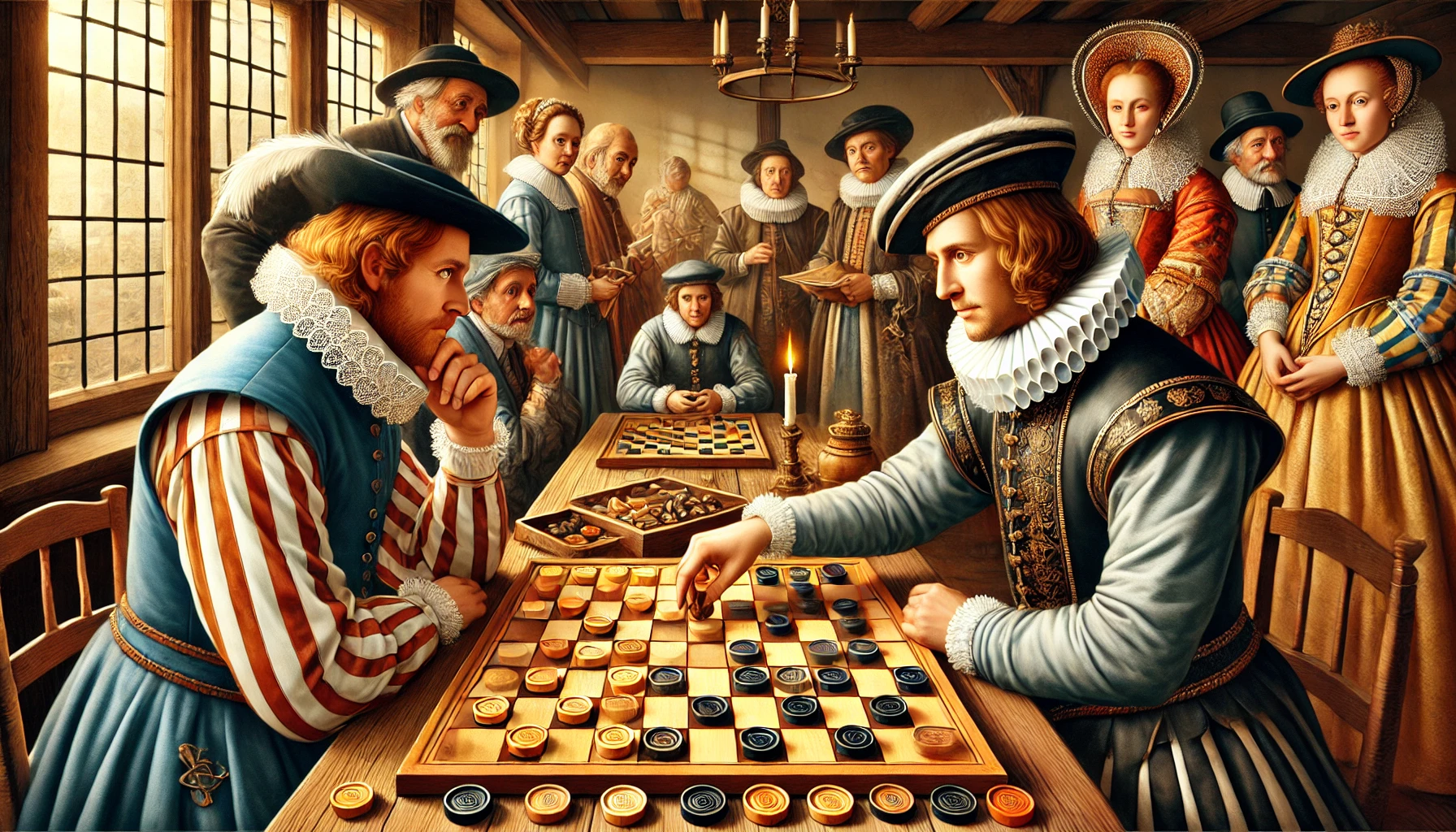 12th-20th c. - An European aristocrats playing modern checkers