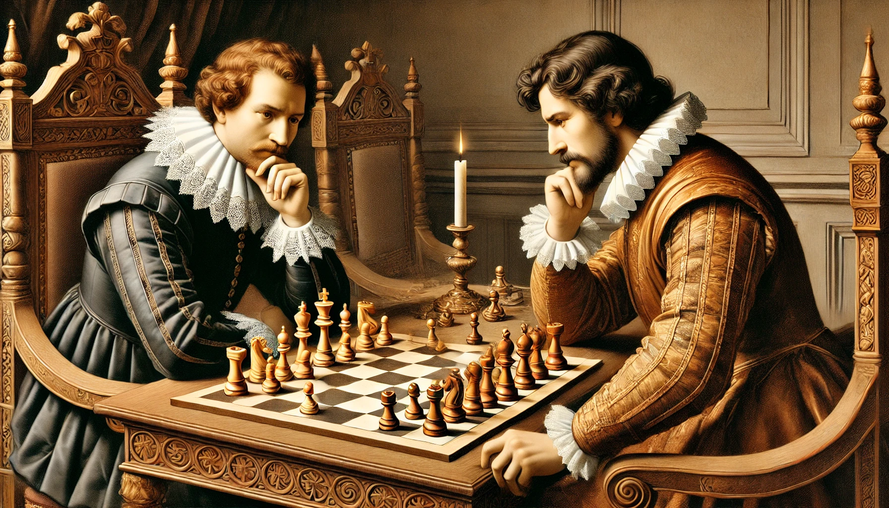 15th-18th c. - An European aristocrats playing modern chess