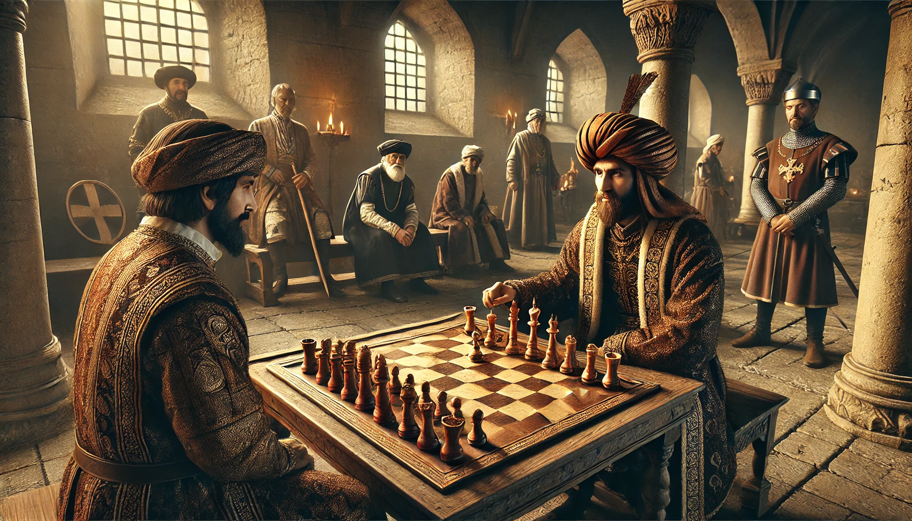 7th-15th c. - A noblemans play Shatranj, an early form of chess